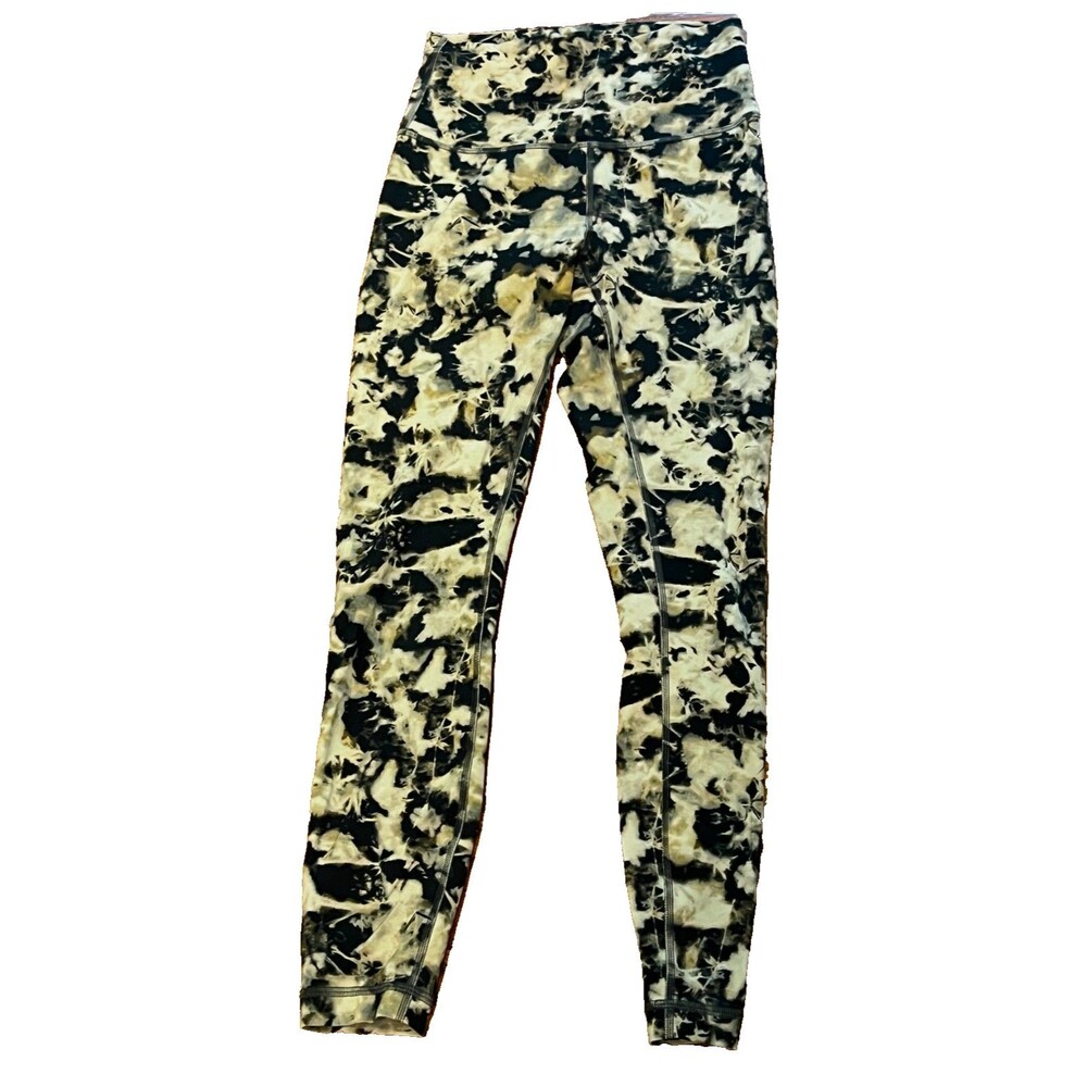 Lululemon Wunder Train High Rise Tights Dispersed Light Raw Linen Multi 6 Sporty